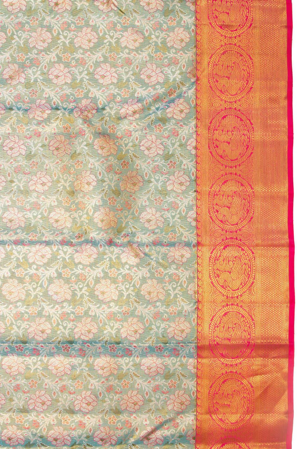 Kanchipuram Silk Tissue Brocade Blue Saree