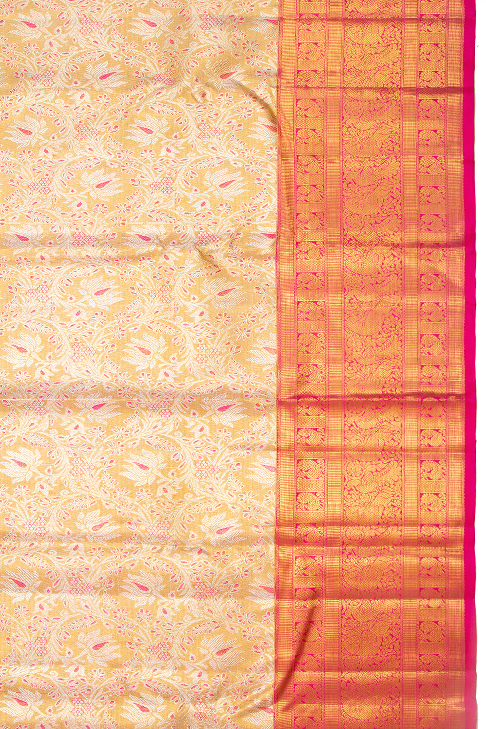 Kanchipuram Silk Tissue Brocade Gold Saree
