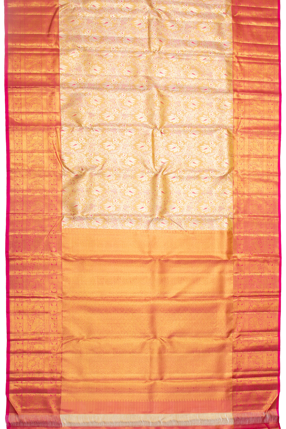 Kanchipuram Silk Tissue Brocade Gold Saree