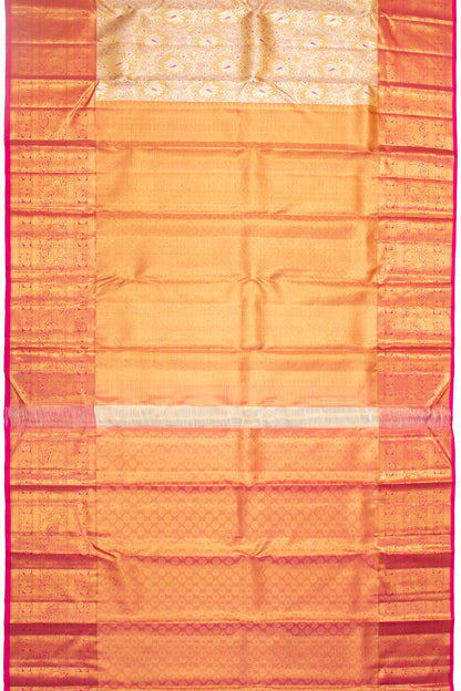 Kanchipuram Silk Tissue Brocade Gold Saree
