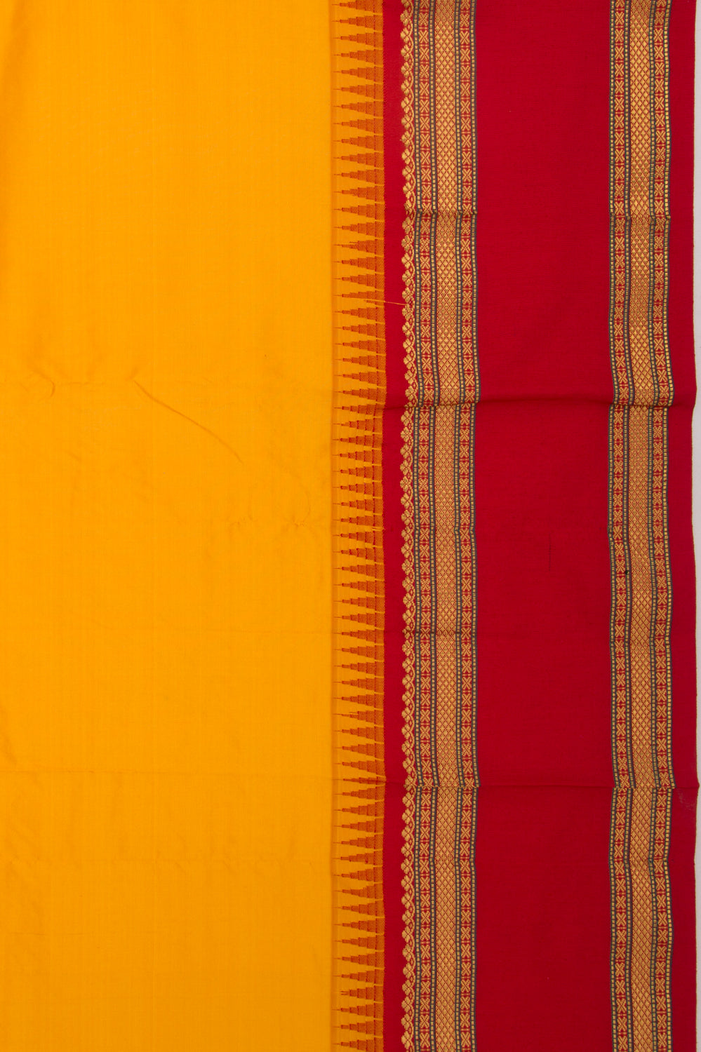 Taranga Kanchi Silk Plain Mustard Yellow Saree