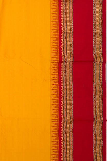 Taranga Kanchi Silk Plain Mustard Yellow Saree