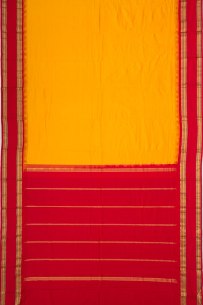 Taranga Kanchi Silk Plain Mustard Yellow Saree