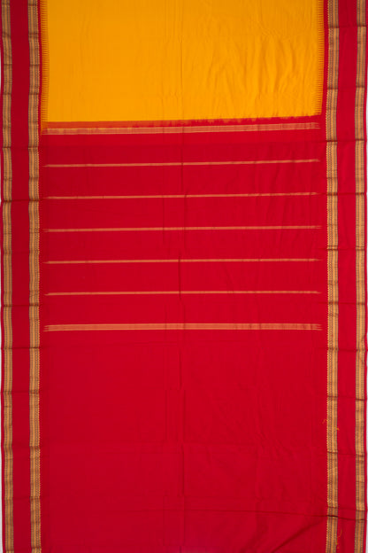 Taranga Kanchi Silk Plain Mustard Yellow Saree