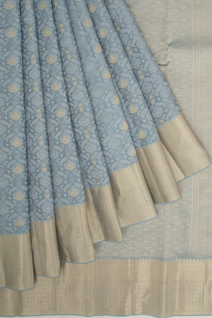 Taranga Kanchi Silk Jacquard And Butta Elephant Grey Saree