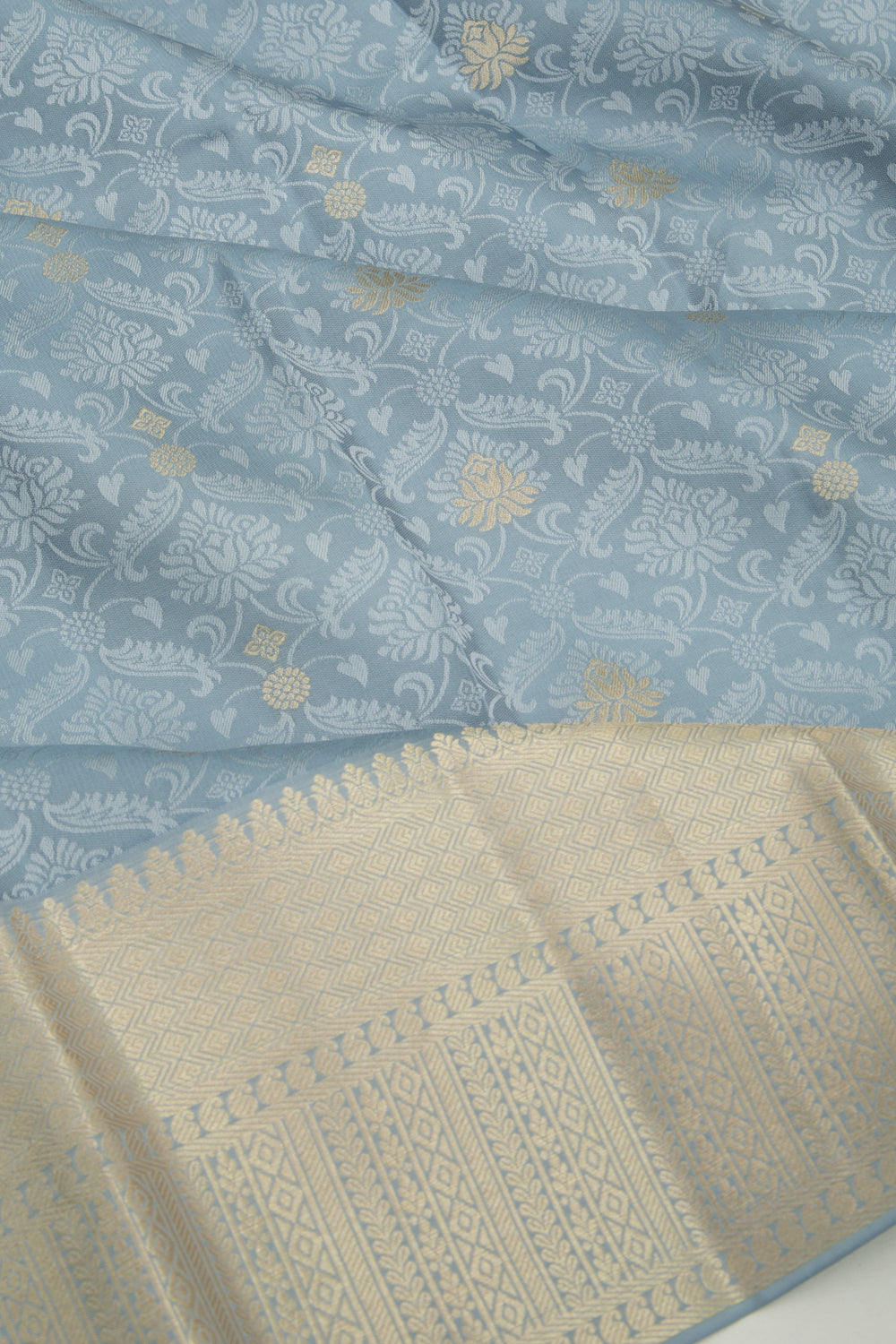 Taranga Kanchi Silk Jacquard And Butta Elephant Grey Saree