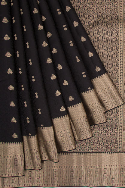 Taranga Kanchi Silk Jacquard And Butta Black Saree
