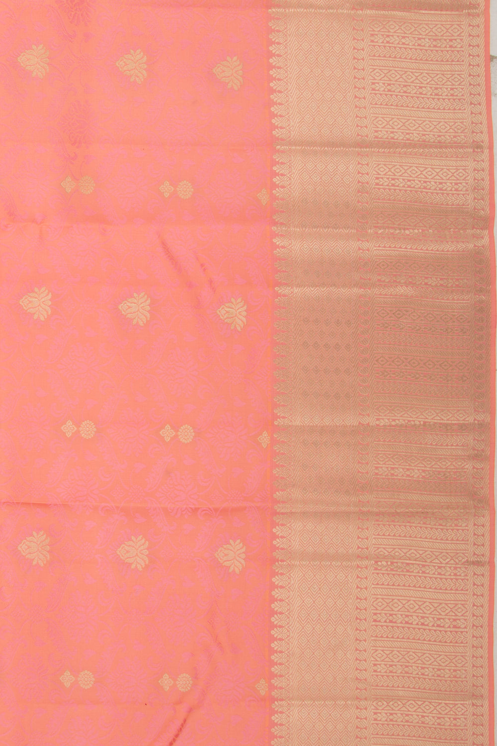 Taranga Kanchi Silk Jacquard And Butta Peach Saree