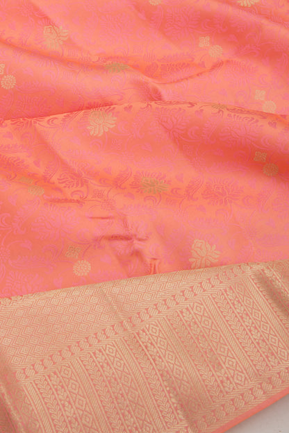 Taranga Kanchi Silk Jacquard And Butta Peach Saree
