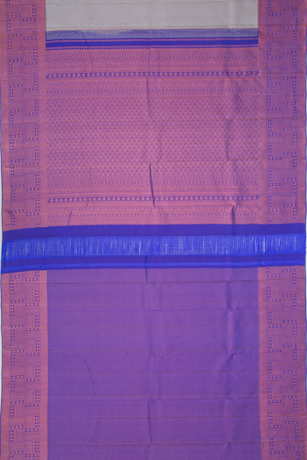 Kanchipuram Silk Brocade Elephant Grey Saree