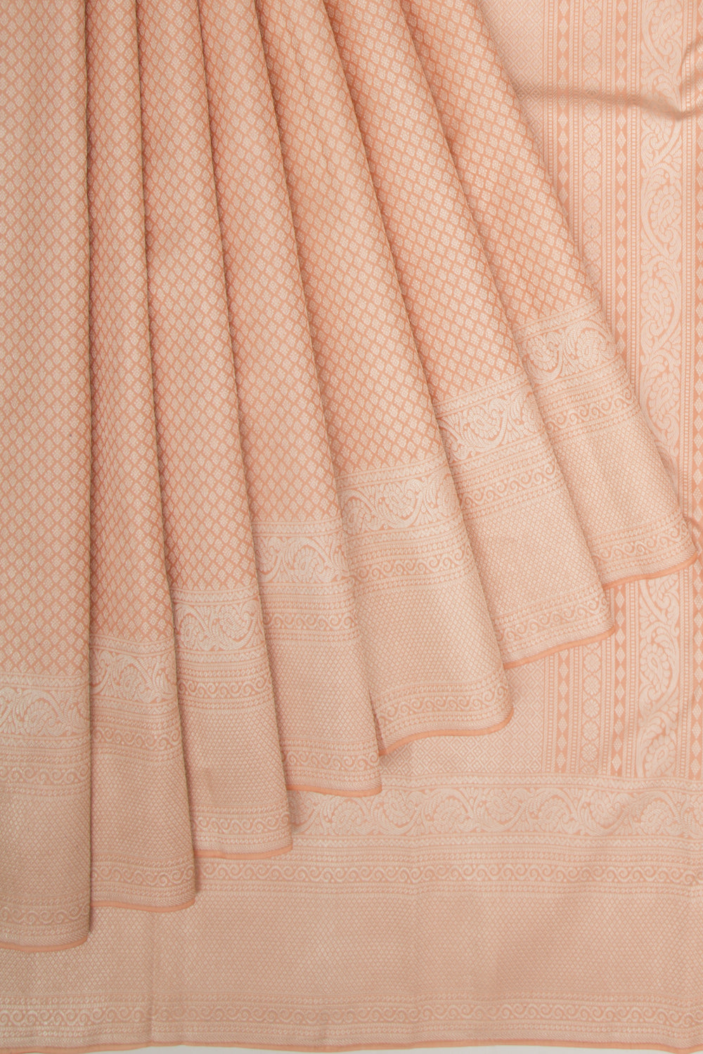 Kanchipuram Silk Brocade Peach Saree