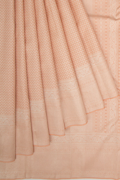 Kanchipuram Silk Brocade Peach Saree
