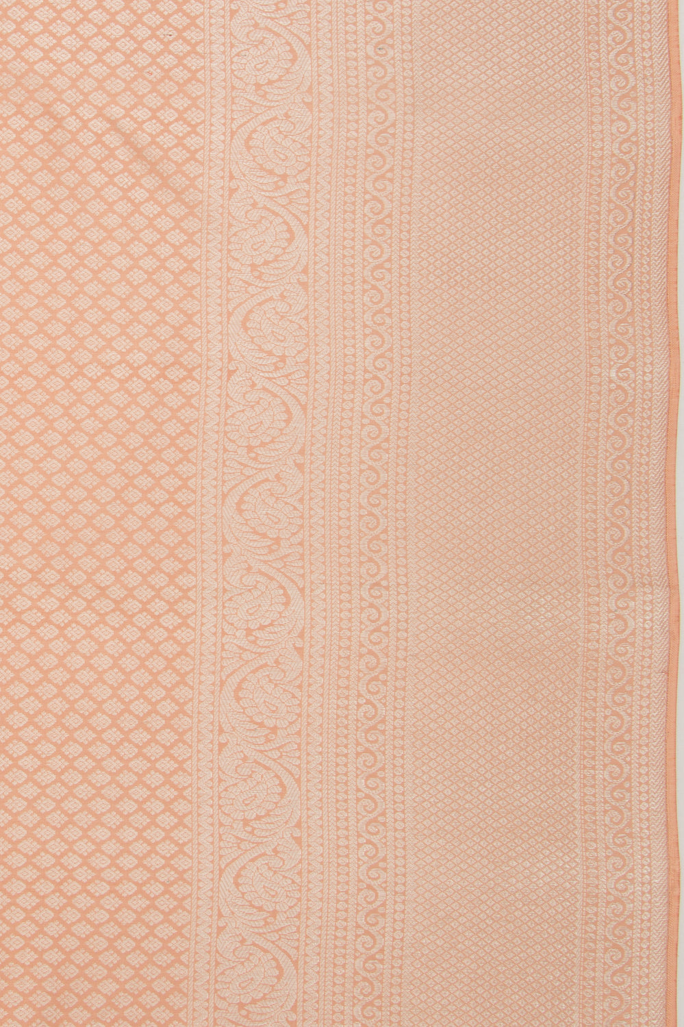 Kanchipuram Silk Brocade Peach Saree