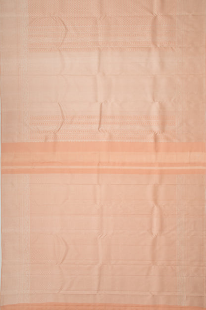 Kanchipuram Silk Brocade Peach Saree
