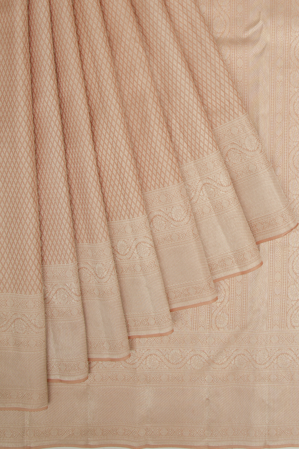 Kanchipuram Silk Brocade Peach Saree