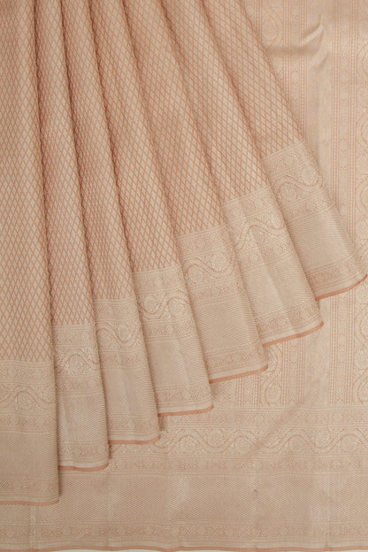 Kanchipuram Silk Brocade Peach Saree