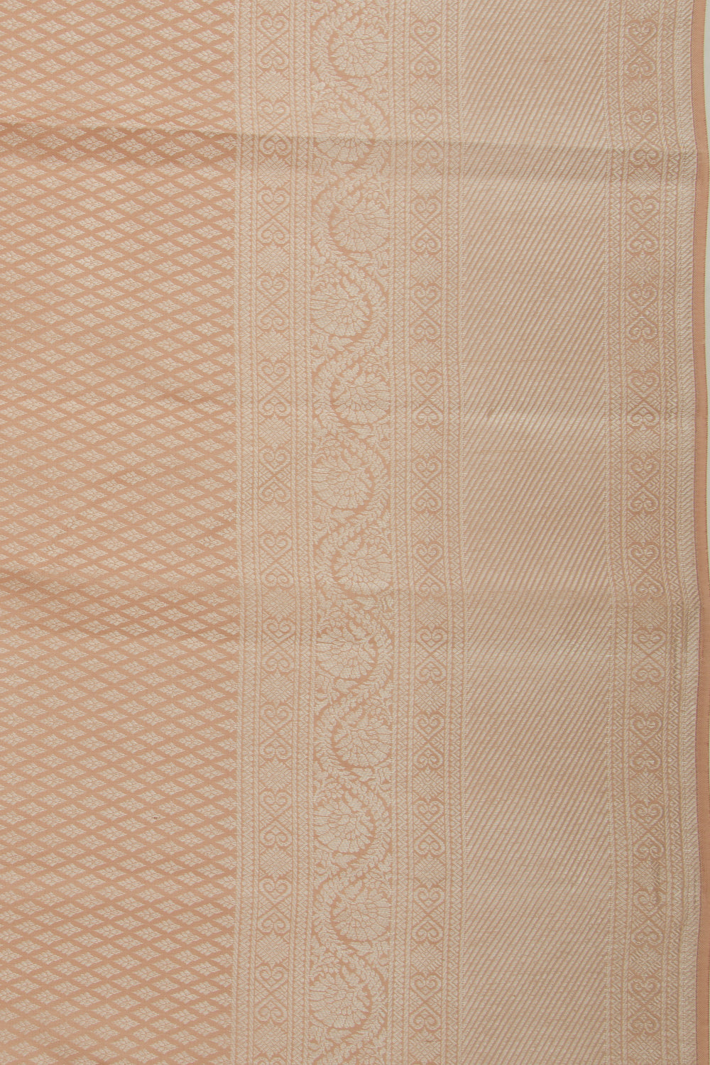 Kanchipuram Silk Brocade Peach Saree