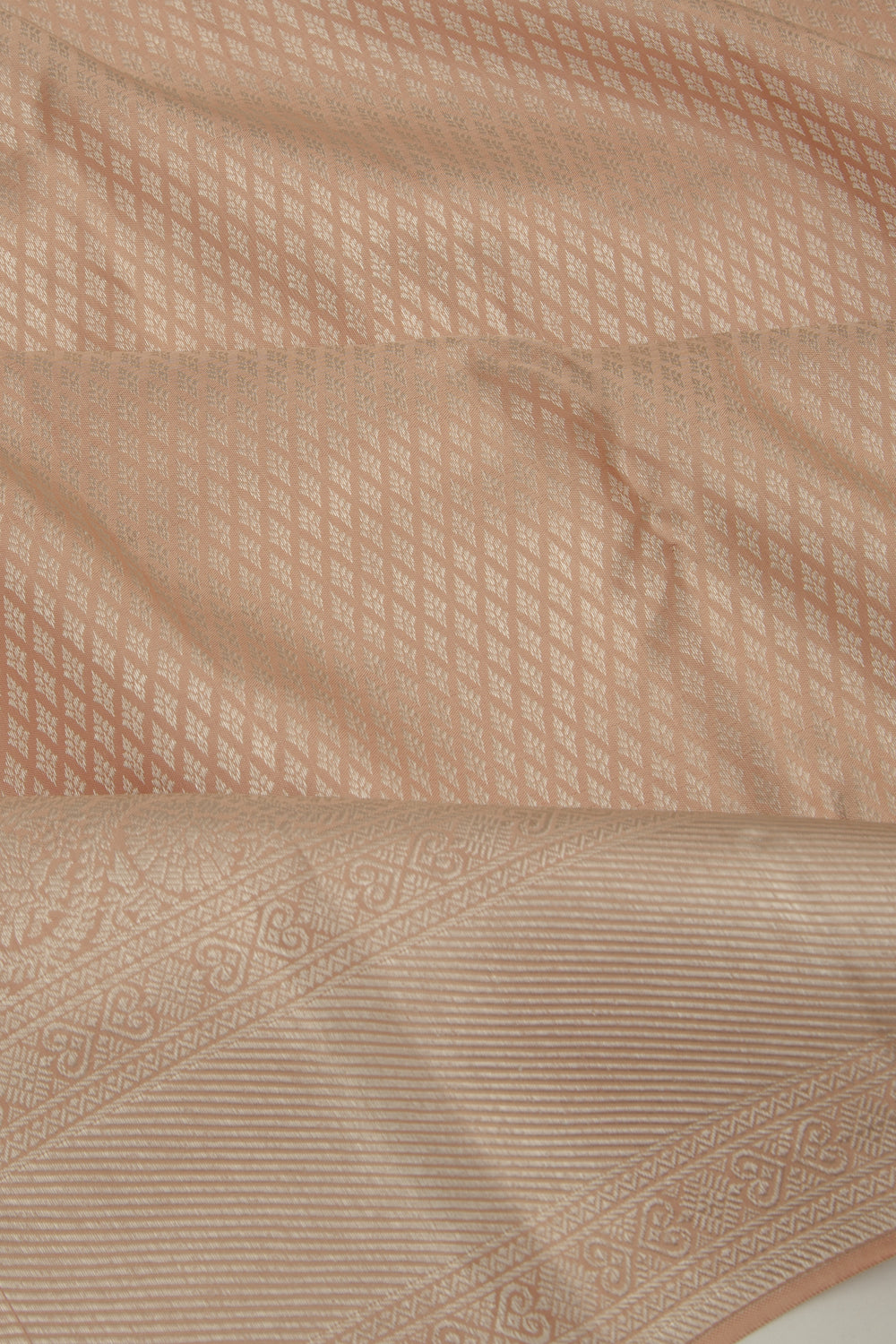 Kanchipuram Silk Brocade Peach Saree