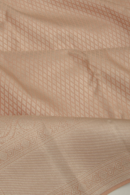 Kanchipuram Silk Brocade Peach Saree