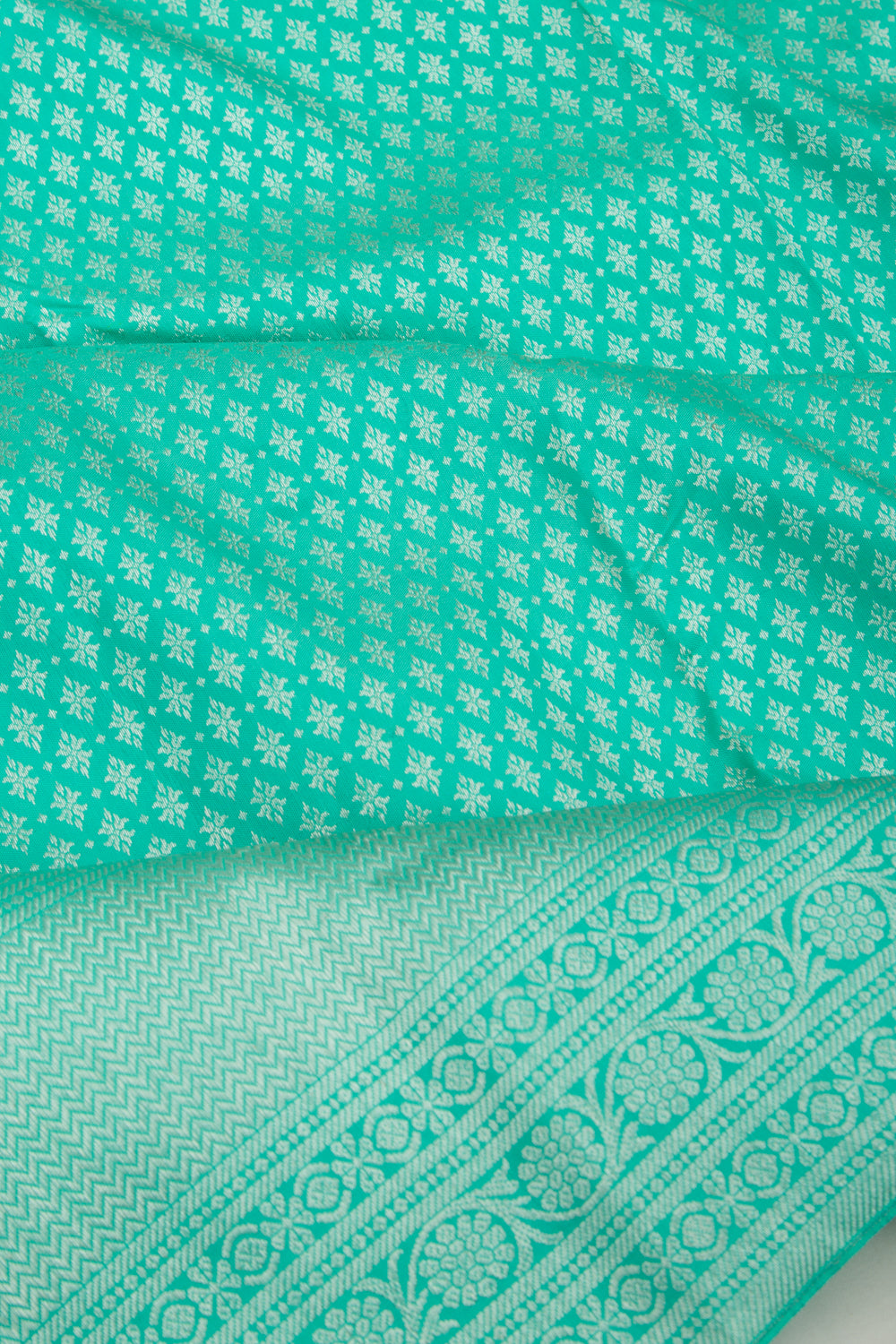 Kanchipuram Silk Brocade Sea Green Saree