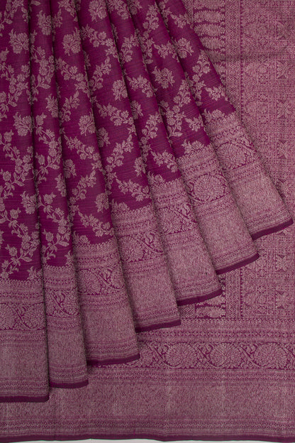 Kanchipuram Silk Jaal Purple Saree