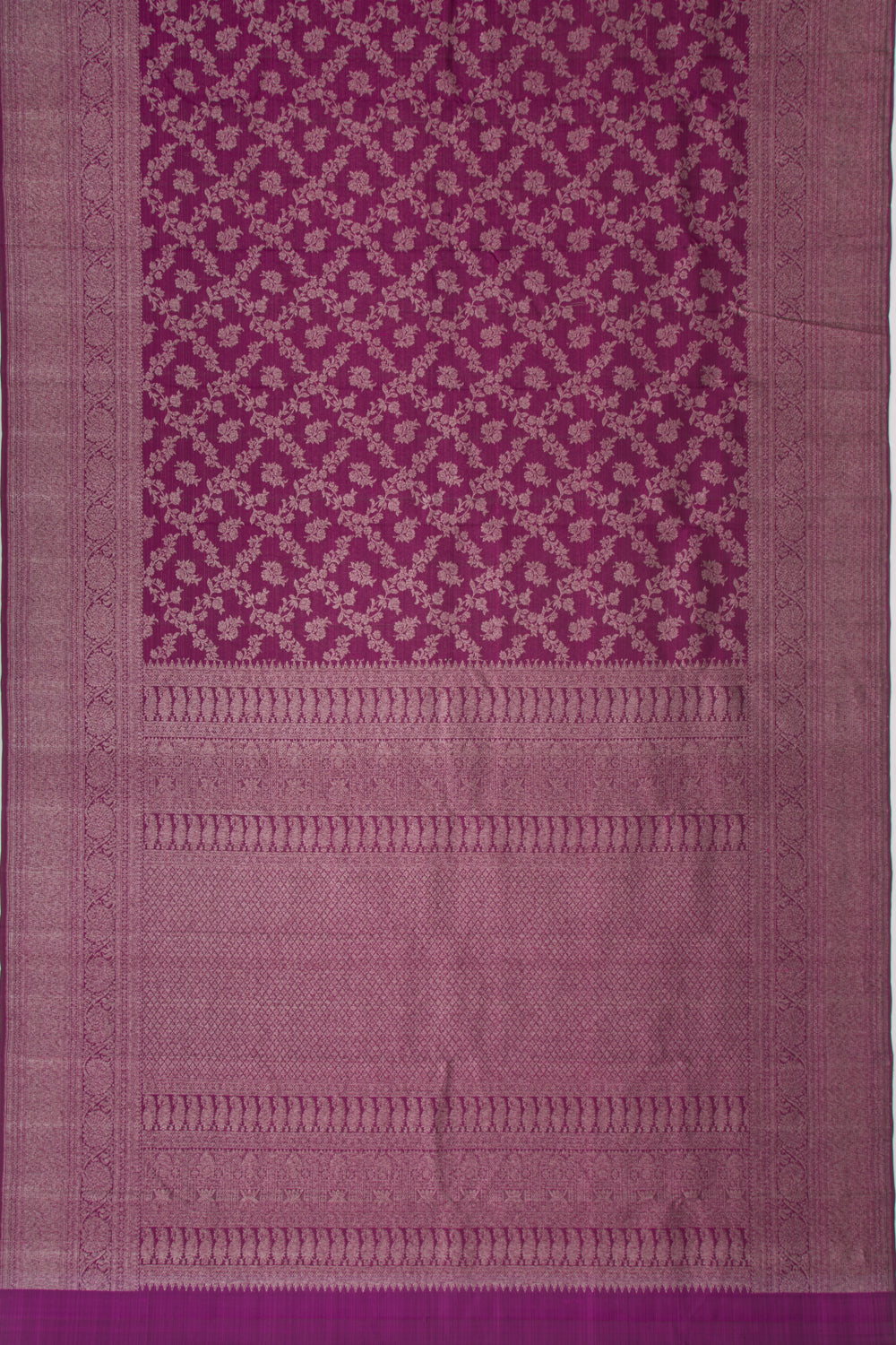 Kanchipuram Silk Jaal Purple Saree