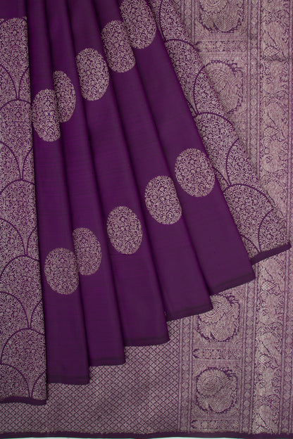 Kanchipuram Silk Brocade Purple Saree