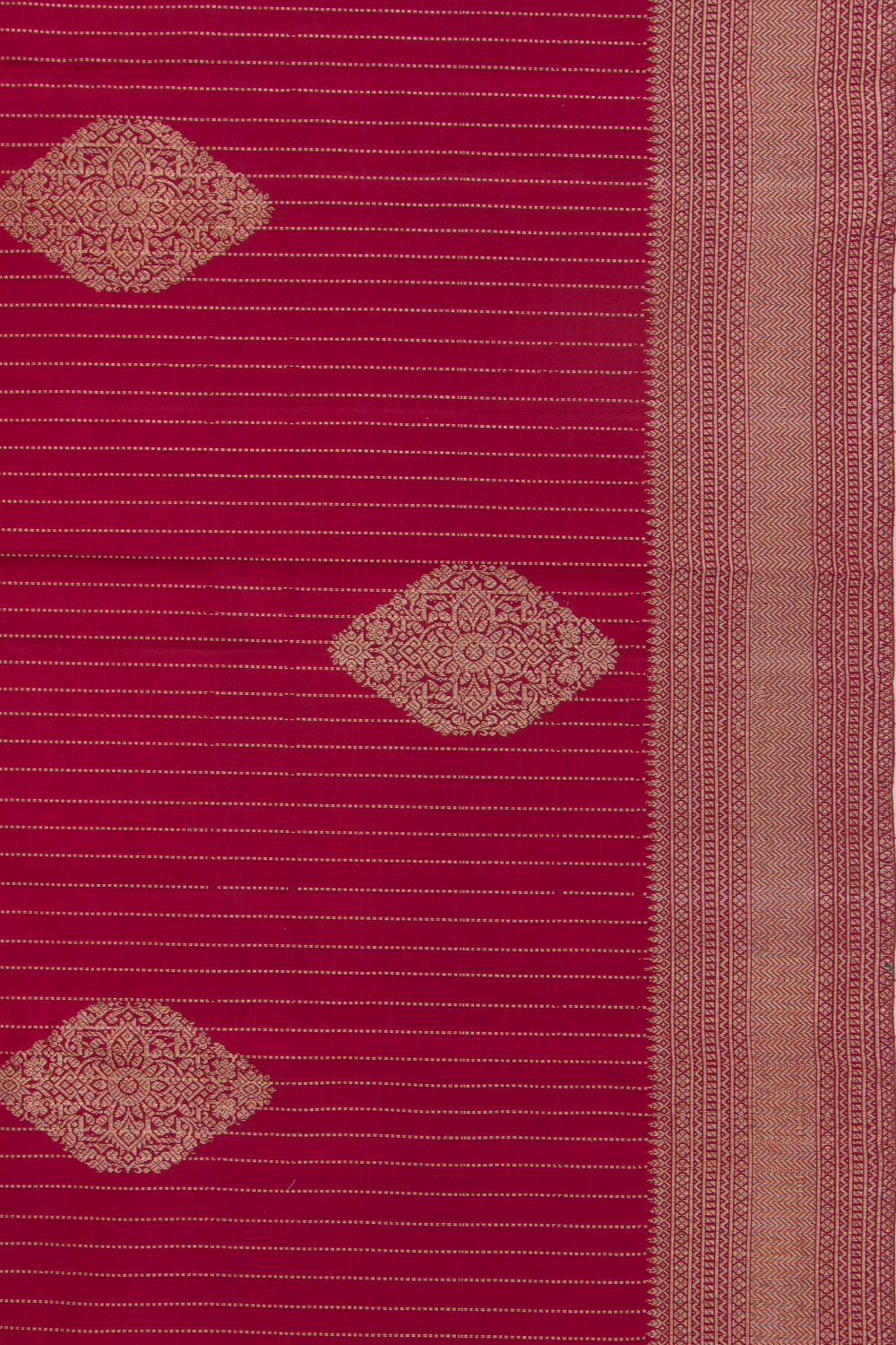 Kanchipuram Silk Lines And Butta Maroon Saree