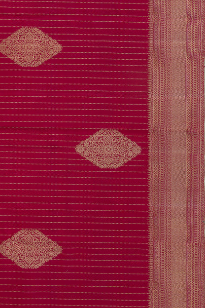 Kanchipuram Silk Lines And Butta Maroon Saree