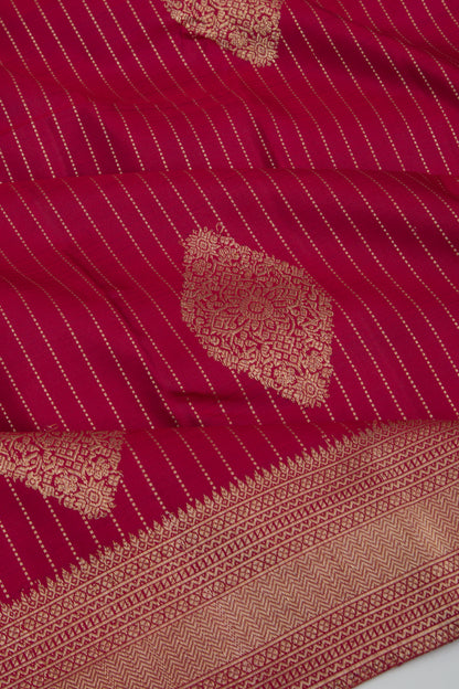 Kanchipuram Silk Lines And Butta Maroon Saree