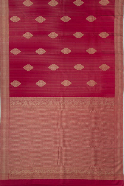 Kanchipuram Silk Lines And Butta Maroon Saree