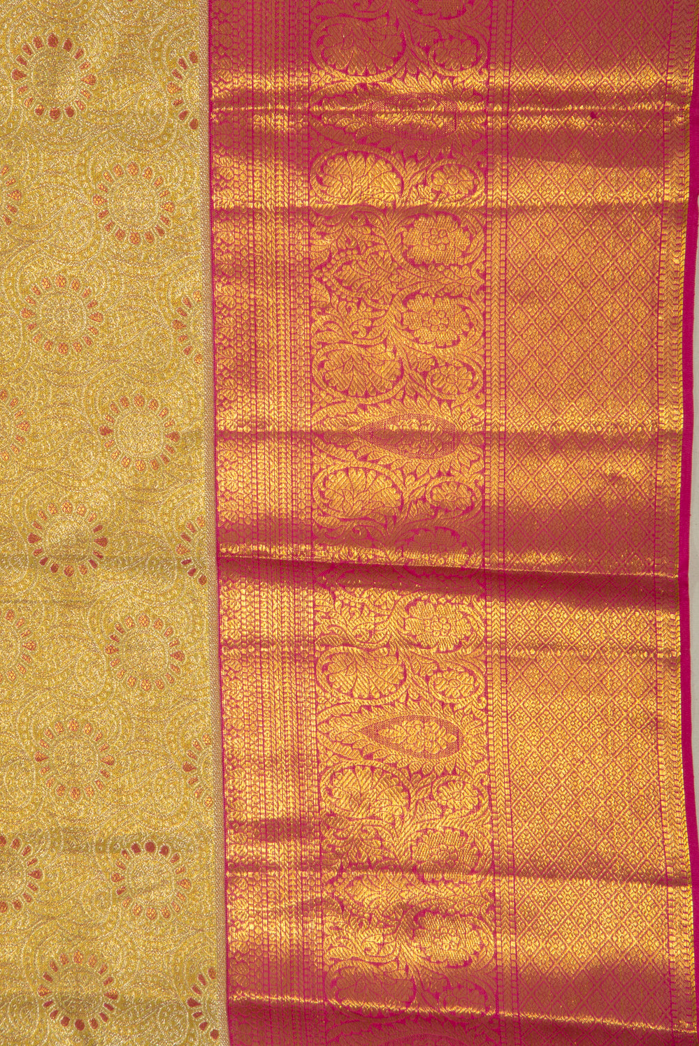 Taranga Kanchi Silk Tissue Brocade Gold Saree