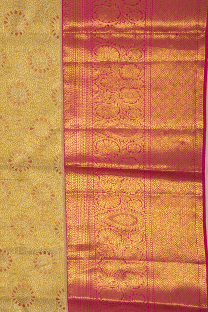 Taranga Kanchi Silk Tissue Brocade Gold Saree