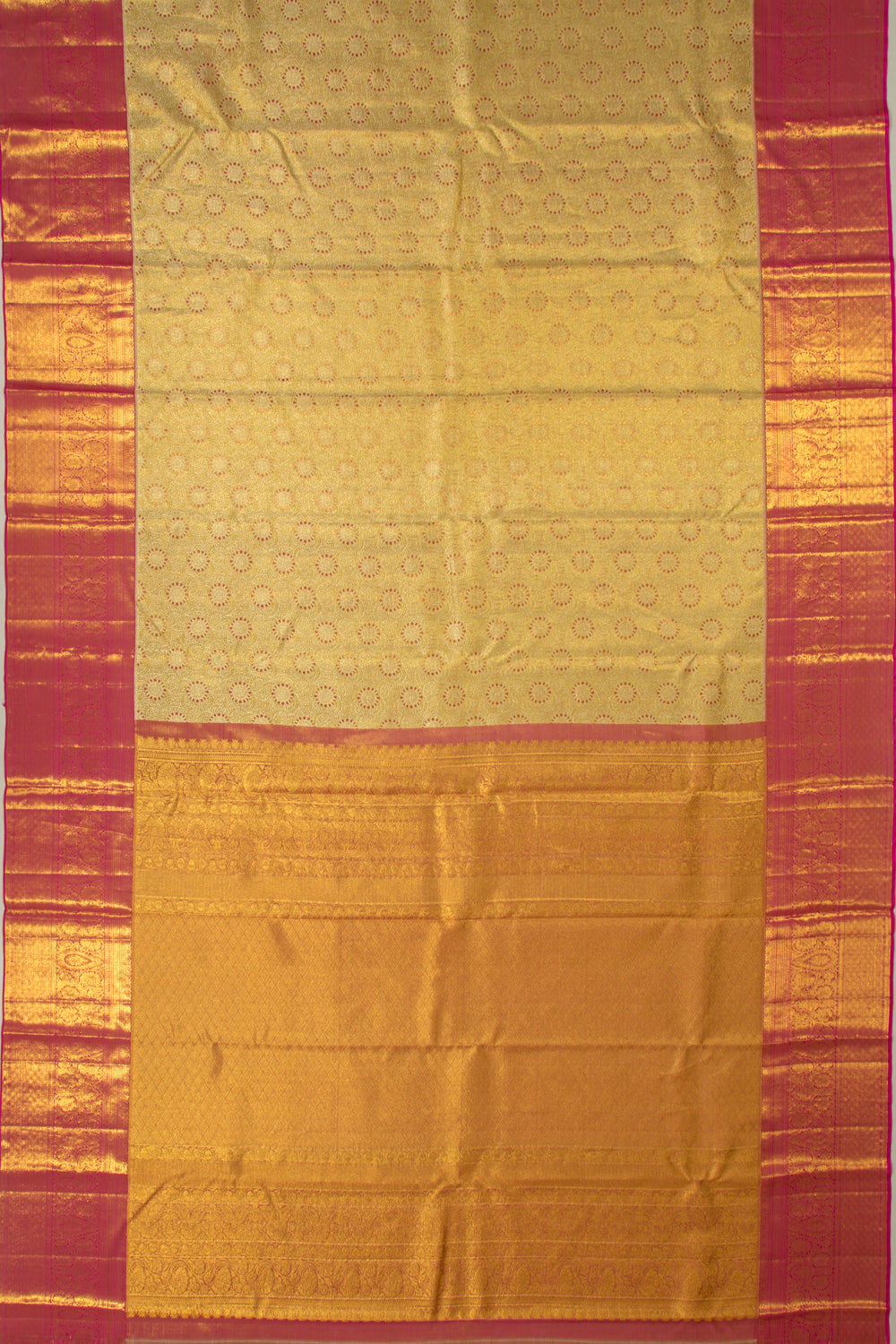 Taranga Kanchi Silk Tissue Brocade Gold Saree