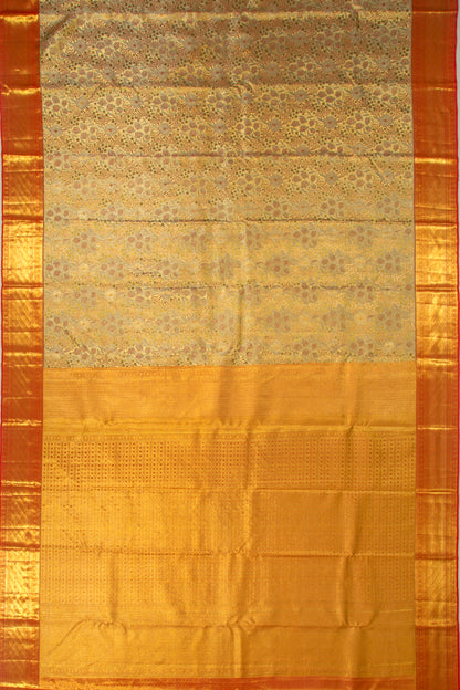 Taranga Kanchi Silk Tissue Brocade Gold Saree