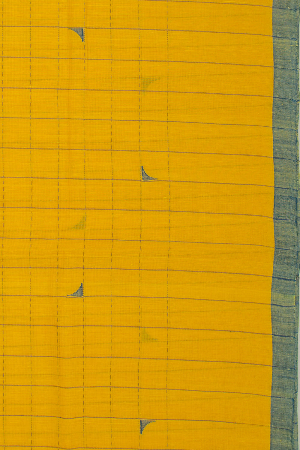 Ponduru Handspun Cotton Checks Yellow Saree