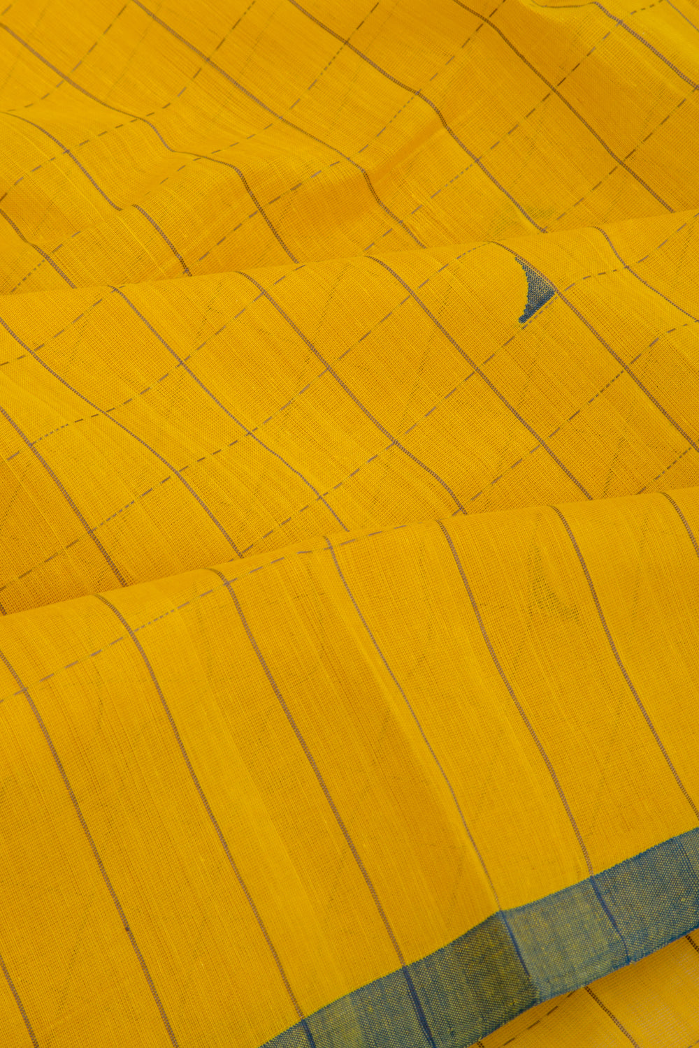 Ponduru Handspun Cotton Checks Yellow Saree