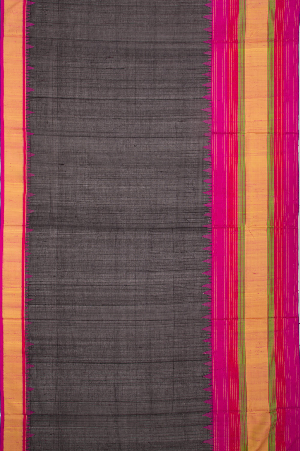 Ponduru Handspun Cotton Plain Black Saree
