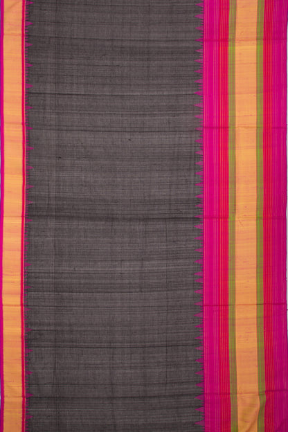 Ponduru Handspun Cotton Plain Black Saree