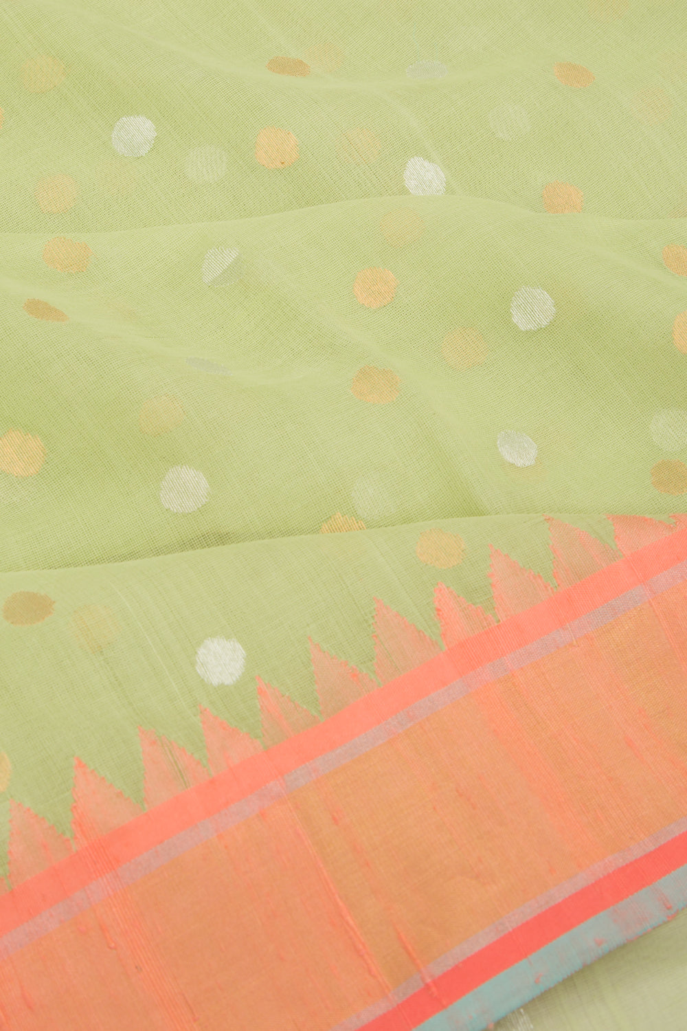 Ponduru Handspun Cotton Butta Green Saree