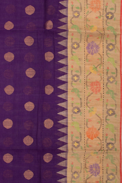 Ponduru Handspun Cotton Butta Violet Saree