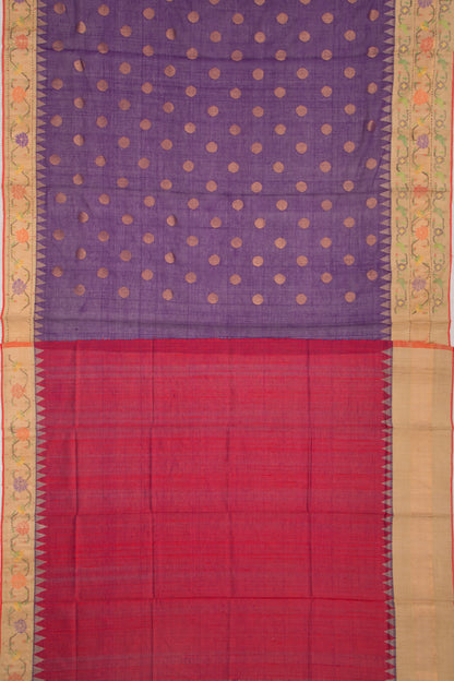 Ponduru Handspun Cotton Butta Violet Saree