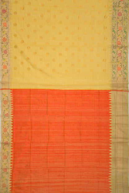 Ponduru Handspun Cotton Butta Yellow Saree