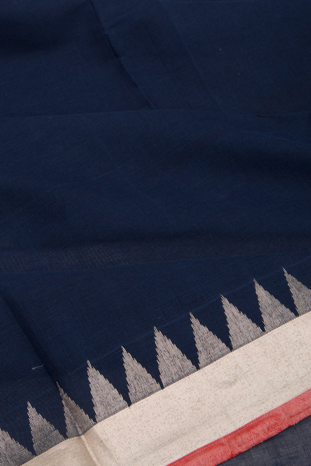 Ponduru Handspun Cotton Jamdani Dark Blue Saree