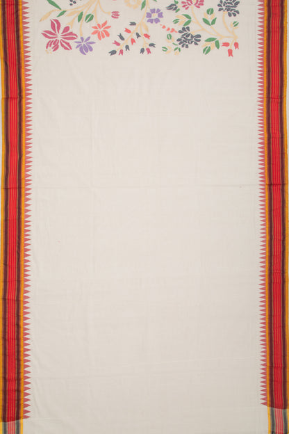 Ponduru Handspun Cotton All Over Jamdani Off White Saree