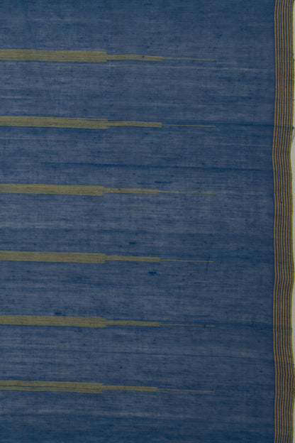 Ponduru Handspun Cotton Vertical Lines Dark Blue Saree