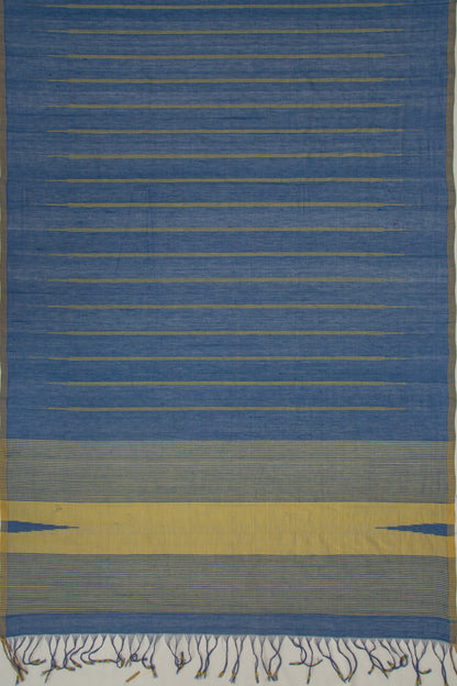 Ponduru Handspun Cotton Vertical Lines Dark Blue Saree