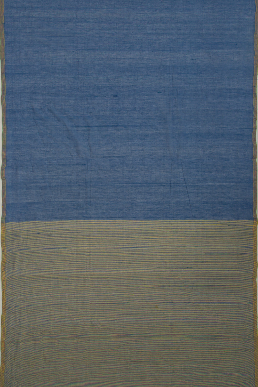 Ponduru Handspun Cotton Vertical Lines Dark Blue Saree