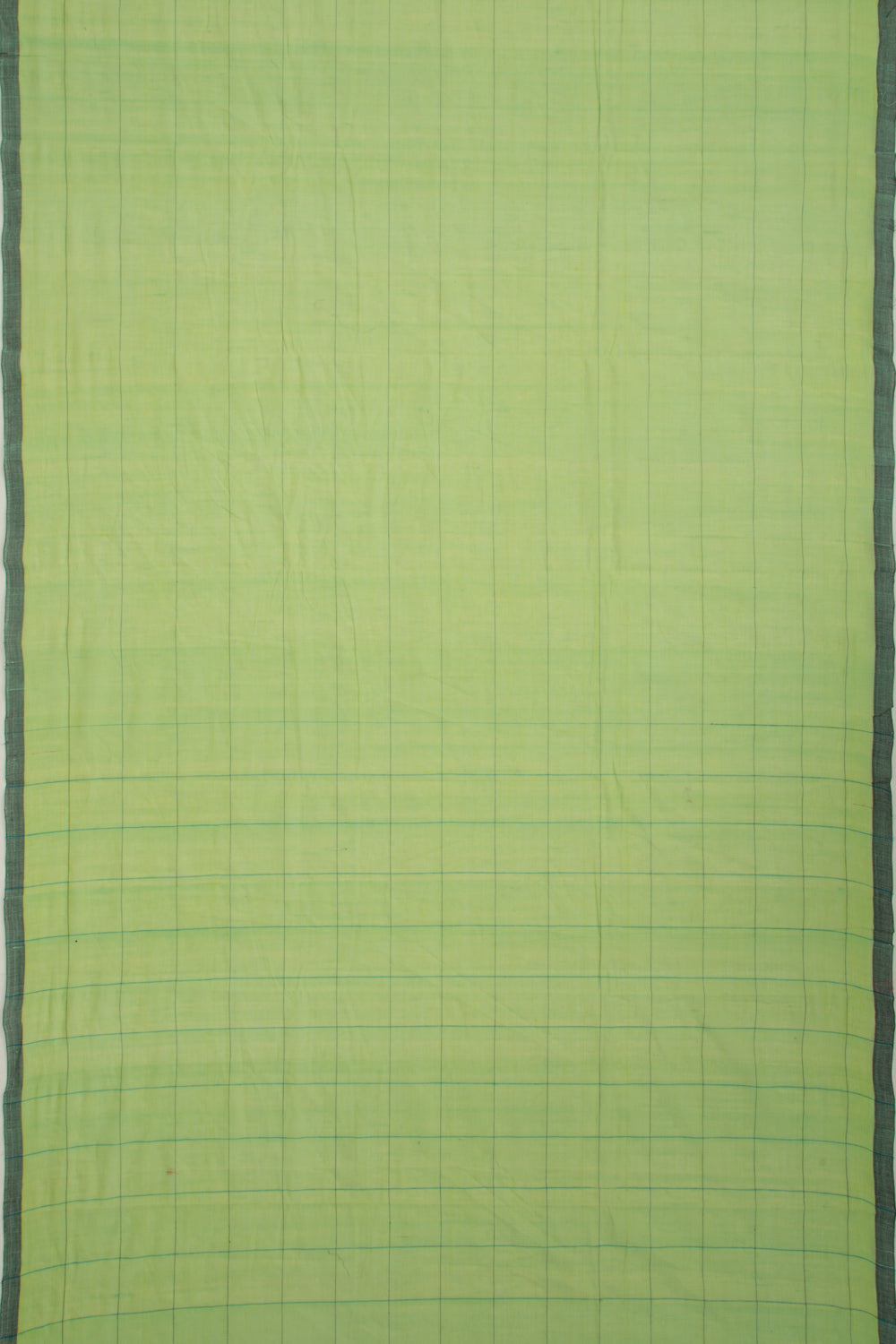 Ponduru Handspun Cotton Horizontal Lines Green Saree
