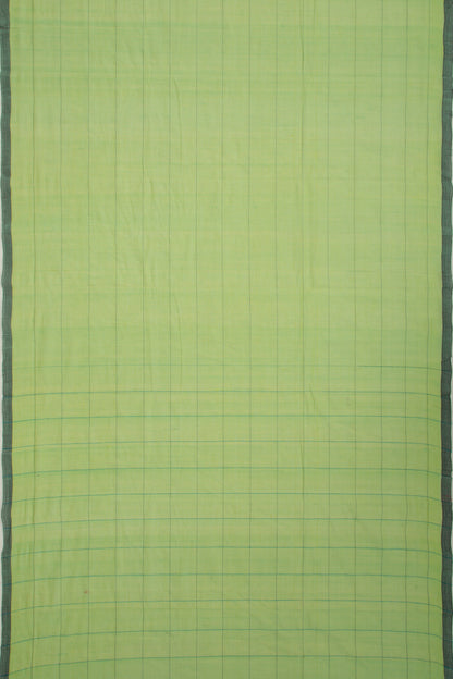 Ponduru Handspun Cotton Horizontal Lines Green Saree
